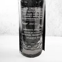 1961 Sun Crest Beverages 10 oz vintage ACL Soda Bottle. Blue white graphics. Raised ovals. #4: Words - Click to enlarge
