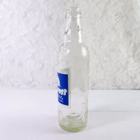 1966 Sun Crest 10 oz Vintage ACL Soda Bottle. Blue white graphics. Raised ovals above and below label #4b: Left - Click to enlarge