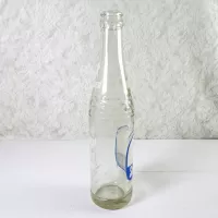 1970 Sun Crest Long Neck 10 oz Vintage ACL Soda Bottle. Blue white graphics. Bands of raised ovals #5: Right - Click to enlarge