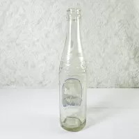 1970 Sun Crest Long Neck 10 oz Vintage ACL Soda Bottle. Blue white graphics. Bands of raised ovals #5: Back - Click to enlarge