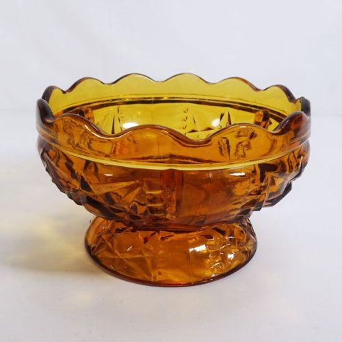 Gold Glass Decorative Vintage Footed Bowl