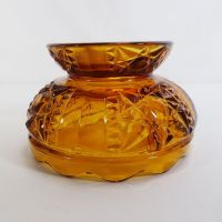 Gold Glass Decorative Vintage Footed Bowl: Bottom Side - Click to enlarge
