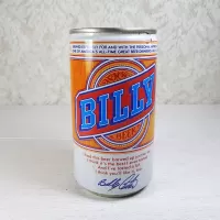 Vintage 1970s Billy Beer aluminum 12 fl. oz. beer can with statab end: Back - Click to enlarge