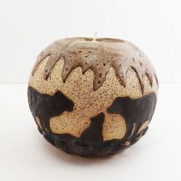Bears in the Woods Round Ceramic Tealight Candle Holder - Click to enlarge