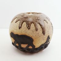 Bears in the Woods Round Ceramic Tealight Candle Holder - Click to enlarge