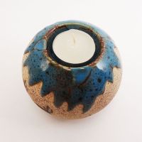 Cowboys on Horses Round Ceramic Tealight Candle Holder - Click to enlarge