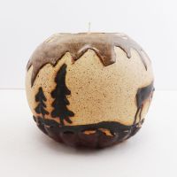 Deer in the Forest Round Ceramic Tealight Candle Holder - Click to enlarge
