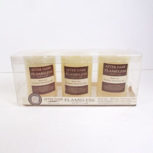 LED Real Wax Flameless Flickering Pillar Candles 3 Pack 