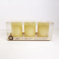 LED Real Wax Flameless Flickering Pillar Candles 3 Pack - Click to enlarge