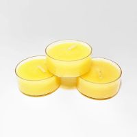 Three Creamy Tahitian Coconut Tealight Candles - Click to enlarge
