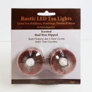 LED Flickering Tea Light Candles Rustic Brown 2 