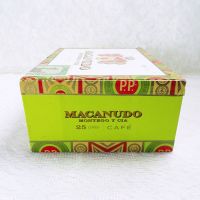 Macanudo Montego Y Cia Empty Wood Cigar Box with Paper Covering: Left Side View - Click to enlarge