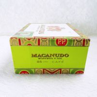Macanudo Montego Y Cia Empty Wood Cigar Box with Paper Covering: Left Side View - Click to enlarge