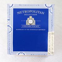 Nat Sherman Empty Wood Cigar Box with Paper Trim and Two Wood Dividers Top View - Click to enlarge