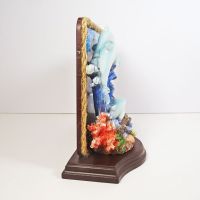 Dolphins Quartz Table Clock Seashells and Ocean Scene - Click to enlarge