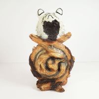 White Tiger Head Polyresin Figurine Table Clock - Click to enlarge