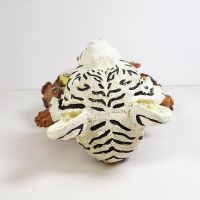 White Tiger Head Polyresin Figurine Table Clock - Click to enlarge
