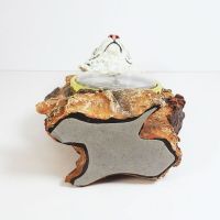 White Tiger Head Polyresin Figurine Table Clock - Click to enlarge