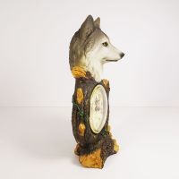 Wolf Head Polyresin Figurine Quartz Table Clock - Click to enlarge