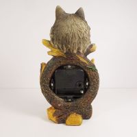 Wolf Head Polyresin Figurine Quartz Table Clock - Click to enlarge