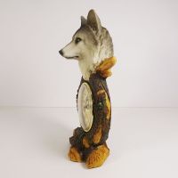 Wolf Head Polyresin Figurine Quartz Table Clock - Click to enlarge