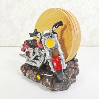 Motorcycle Figurine and Bamboo Coasters Set - Click to enlarge