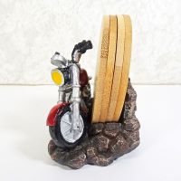 Motorcycle Figurine and Bamboo Coasters Set - Click to enlarge
