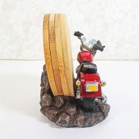 Motorcycle Figurine and Bamboo Coasters Set - Click to enlarge
