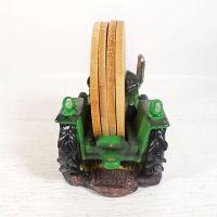 Green Farm Tractor Figurine and Bamboo Coasters Set - Click to enlarge