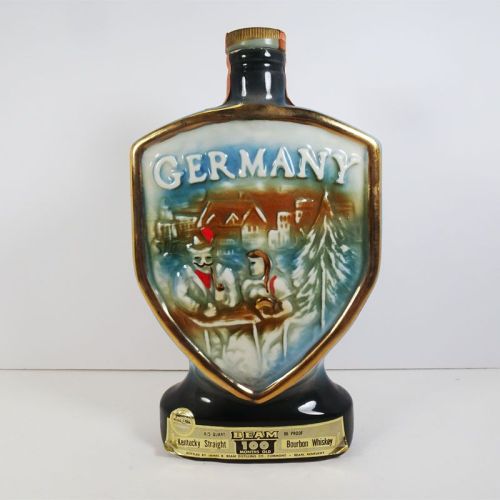 Vintage 1970 Jim Beam Decanter Map of East and West Germany