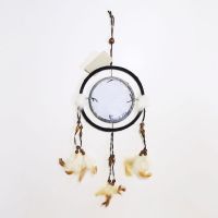Dream Catcher with round canvas print of two eagles soaring above a river. Dreamcatcher Wall Hanging: Back View - Click to enlarge