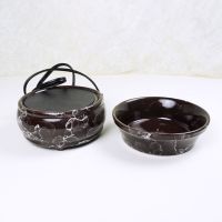 Brown marbled 2 in 1 ceramic electric scented candle and scented tart warmer combo: Parts Top View - Click to enlarge