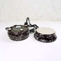 Brown marbled 2 in 1 ceramic electric scented candle and scented tart warmer combo: Parts Bottom View - Click to enlarge