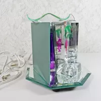 Electric oil or tart warmer. Bunch of grapes on a vine statue with ornate base. Beveled glass and mirrors: Right - Click to enlarge