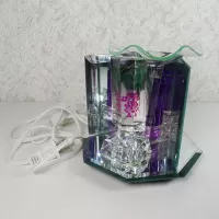 Electric oil or tart warmer. Bunch of grapes on a vine statue with ornate base. Beveled glass and mirrors: Left - Click to enlarge