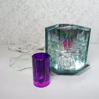 Electric oil or tart warmer. Bunch of grapes on a vine statue with ornate base. Beveled glass and mirrors: Parts - Click to enlarge