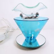 Wildflowers on Blue Electric Scented Oil Tart Warmer with Mirrored Base: Back View