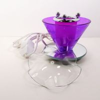 Wildflowers on Purple Electric Scented Oil Tart Warmer with Mirrored Base: Parts View - Click to enlarge