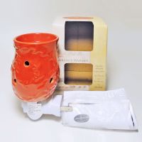 Cayenne Ceramic Plug In Scented Oil Wax Tart Warmer with Rotating Base: With Box View - Click to enlarge