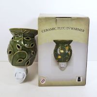  Green Ivy Ceramic Plug In Scented Oil Wax Tart Warmer with Swivel Base: With Box View - Click to enlarge