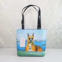 Boxer Dog Bucket Style Shoulder Tote Bag Front - Click to enlarge