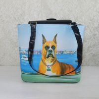 Boxer Dog Bucket Style Shoulder Tote Bag Back - Click to enlarge