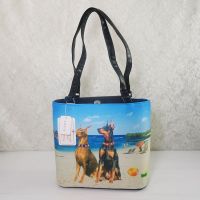 Doberman Pinscher Dog Bucket Style Shoulder Tote Bag Front - Click to enlarge