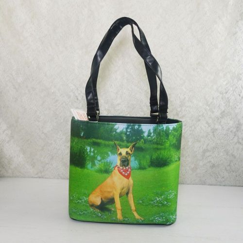 Great Dane Dog Bucket Style Shoulder Tote Bag Front