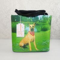 Great Dane Dog Bucket Style Shoulder Tote Bag Closeup - Click to enlarge