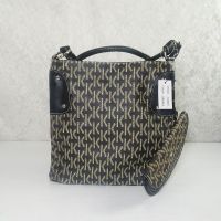 Letter K Pattern Vinyl Handbag or Tote with Cloth interior and Matching Wallet: Front View - Click to enlarge