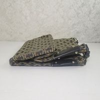 Letter K Pattern Vinyl Handbag or Tote with Cloth interior and Matching Wallet: Flat View - Click to enlarge