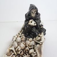Grim Reaper in Boat of Skulls Incense Burner Holder - Click to enlarge