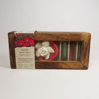 Incense Gift Set: Ash Catcher and Sticks in Wood Box - Click to enlarge