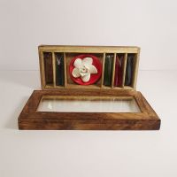 Incense Gift Set: Ash Catcher and Sticks in Wood Box - Click to enlarge